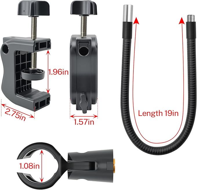 Microphone Stand, 20" Flexible Gooseneck Desktop Mic Stands Holder,3/8" to 5/8" Screw Adapter, 360 Adjustable Compact Mic Arm for Meetings, Lectures, Live Broadcast Equipment