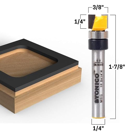 YONICO Flush Trim Router Bit 3/8-Inch Diameter 1/4-Inch Shank 14151q - Image 4