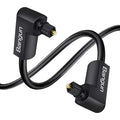 Double 90 Degree Angled Optical Audio Cable, Slim Digital Audio Optical Cable by Bangun