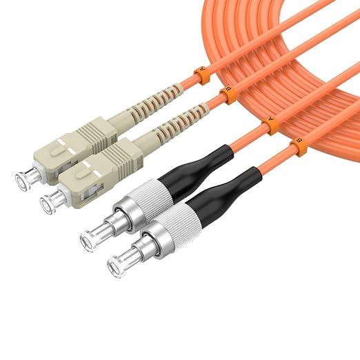 OM1 Multimode Duplex Fiber Patch Cable, SC/UPC to FC/UPC, 62.5/125μm 1M/3FT by lidkew