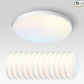ASD LED 12" Round Flush Mount Ceiling Light Fixture, Low Profile Surface Lighting | 5CCT, Dimmable, Ultra-Thin, ETL Listed | 24W 1900LM 2700-6000K 120V | Kitchen, Hallway Lamp | White, 12 Pack