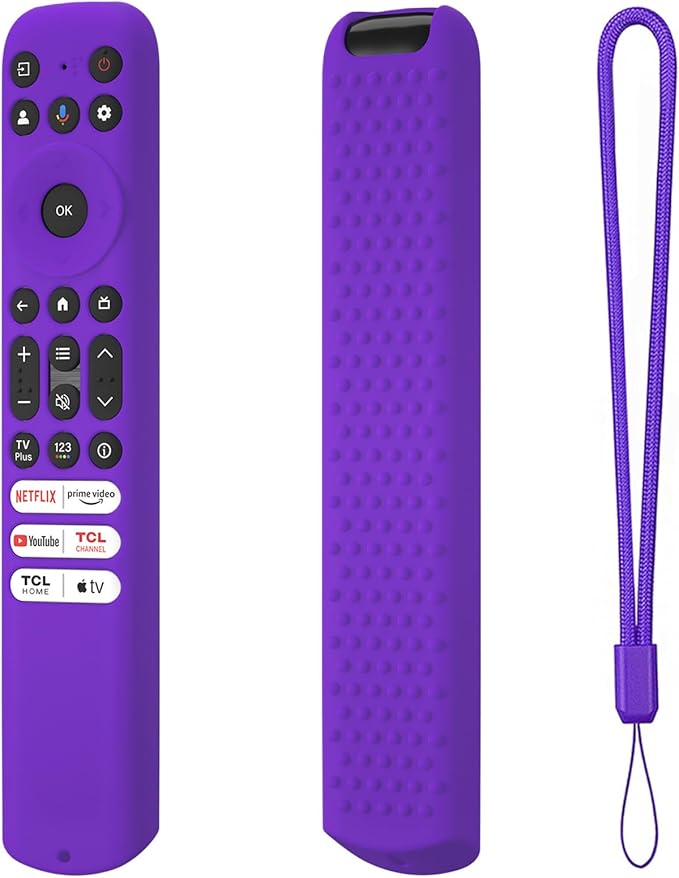 Hi Color Silicone Cover for TCL RC813 FMB1/RC923/RC902V Remote Protective Case Sleeve for TCL Smart TV Remote RC813 FMB1 Case Cover (Purple)