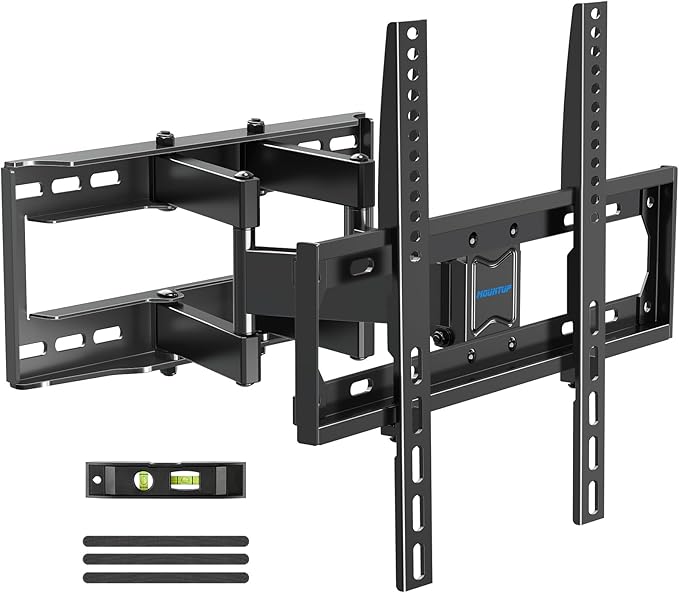 MOUNTUP UL Listed TV Wall Mount, Full Motion TV Mount for Most 26-65 Inch Flat/Curved TVs Fit 16" Wood Stud, Wall Mount TVs Bracket with Dual Swivel Articulating Arm Max VESA 400x400mm up to 88 LBS