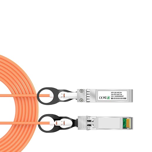 10G SFP+ to SFP+ Port Active Optical Cable 20M/65.6FT OM2 MMF Direct-Attach by lidkew
