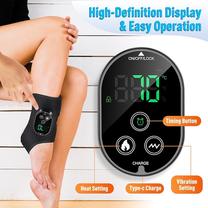 Foot Renew Ankle Massager for Neuropathy, Ankle Heating Pad with Massage Foot Heel Pain Relief, 6 Heat Levels & 3 Vibration Modes