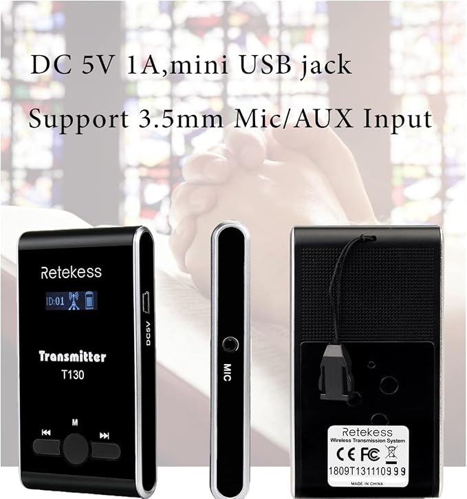 Retekess T130 Church Translation System, Tour Guide Audio System, High Sound - Image 4