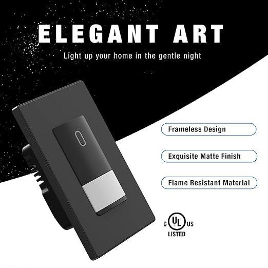 ELEGRP Matte Black Single Pole Occupancy Motion Sensor Light Switch, Need Neutral Wire, 120° Sensor Coverage PIR Infrared Motion Activated, for CFL/LED/MLV/INC/HAL/Fan, UL,10 Pack