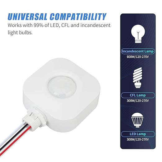 ECOELER Ceiling Occupancy Motion Sensor Switch, High Bay Fixture Mount 360° Ceiling Automatic Light Switch, 120/277VAC, UL, FCC Approved Passive Infrared Sensor, Neutral Wire Required