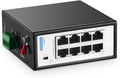 8 Port Mini PoE+ Industrial Switch, 10/100Mbps Fast Ethernet, Din Rail & Wall by YuLinca