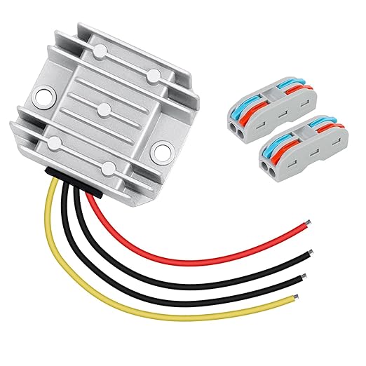 LeMotech DC 24v to 12v Converter 5A 60W Step Down Converter Voltage Reducer IP68 Waterproof Transformer for Golf Cart Truck Boat Vehicle