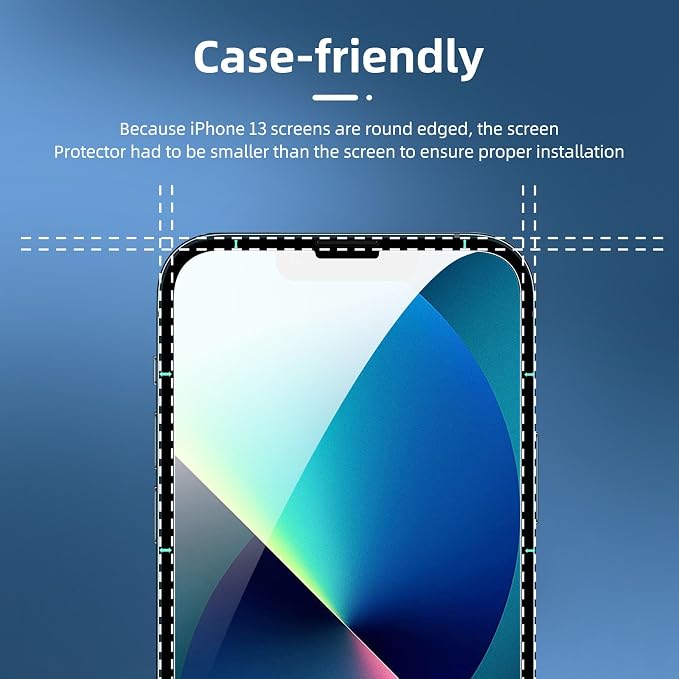 NEW'C 3x for iPhone 13 Screen Protector+ 3x Camera Lens Protector, Sensor - Image 3