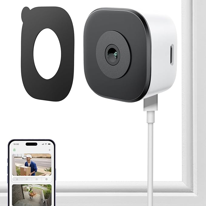 HomiQ 5MP 3K Window Camera for Home Security, 5G&2.4Ghz WiFi Human Detection Alert, AI Full Color Night Vision with Anti-Glare-Reflection 24/7 Events Recording, Easy Magnetic Mount for House/Apartment