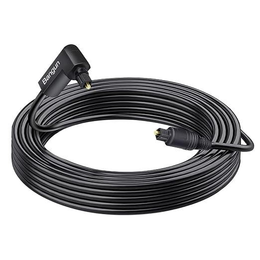 90 Degree Optical Audio Cable 30 feet, Slim Digital Audio Optical Cable by Bangun