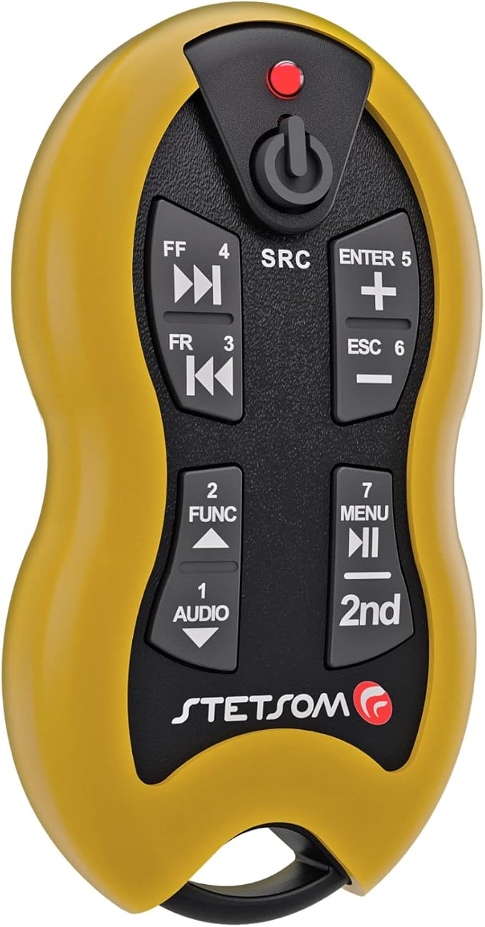 Stetsom SX2 - Universal Remote Control, Infrared, Long Range (1640 ft), 16 Functions, Learning Mode, Compatible with Car Audio Head Units, Home Devices and Video Equipment