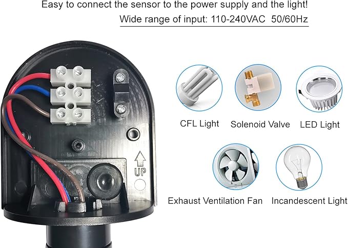 Mageway Waterproof Wall Mounted 1200W Incandescent Motion Infrared Sensor Switch 110V-240VAC, 180 Degree Motion Security Floodlight Sensor Detector, Automatic Dusk to Dawn PIR Outdoor Occupancy Sensor