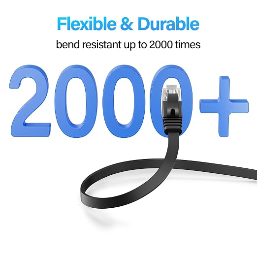 Cat 6 Flat Ethernet Cable 200 FT, UTP 10Gbps High-Speed Cat6 Ethernet Cable - Image 4