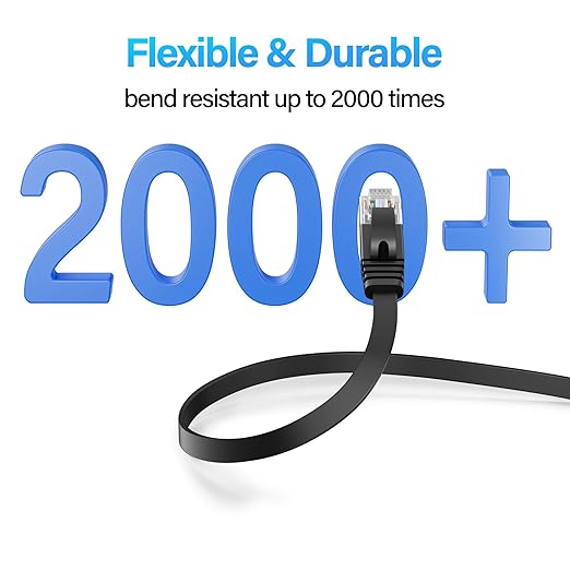 Cat 6 Flat Ethernet Cable 100 FT, UTP 10Gbps High-Speed Cat6 Ethernet Cable - Image 4