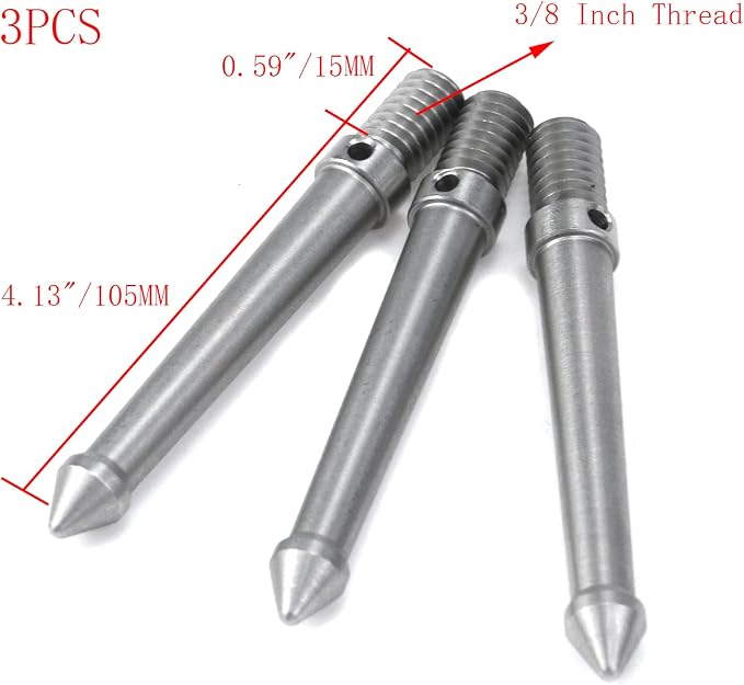 3 Pcs 3/8 Inch Thread Stainless Steel Camera Accessories Tripod Ground Spike - Image 2