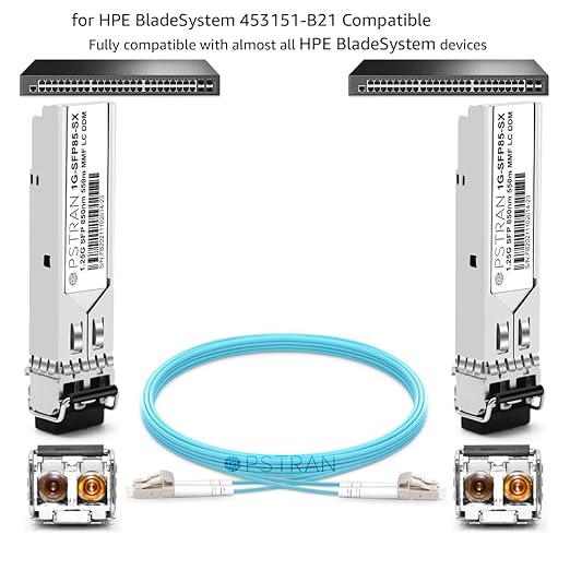 OPSTRAN 1000BASE-SX SFP Optical Transceiver Module Compatible with HPE BladeSystem 453151-B21 850nm 550m DDM Duplex LC MMF