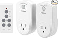 2 Pack Remote Control Outlet, TESSAN Wireless Electrical Plug Switch for Lights, Lamps, Fans, 100ft RF Range, 1200W (1 Remote + 2 Outlet)