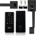 UMIK UMIKSMART Fingerprint Door Lock with Handle Set, Keyless Entry Smart Door Lock, Electronic Keypad Deadbolt Locks, App Control for Front Door, Home (Matte Black in Zinc)
