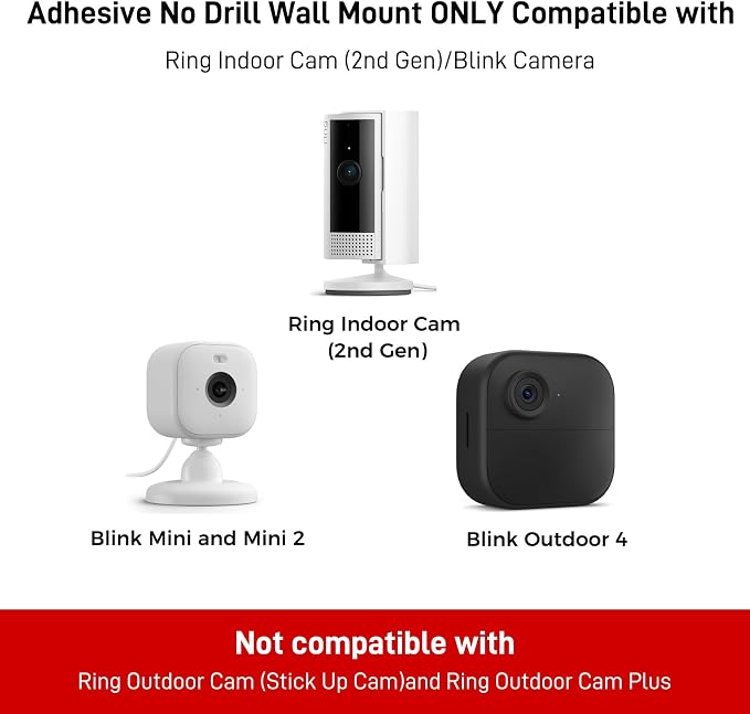 3 Pack Ring Indoor Camera No Drill No Screws Wall Mount Bracket Compatible - Image 2