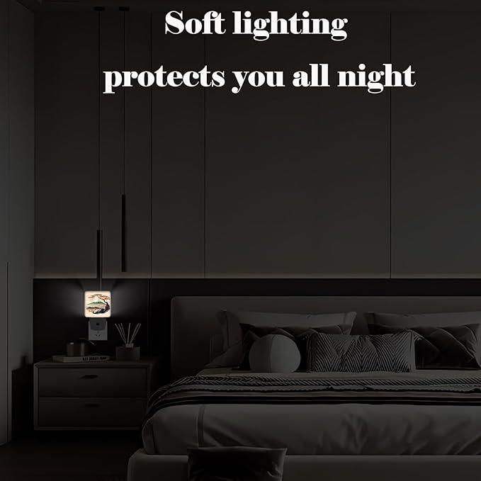FSHVQKD Mount Fuji Night Light,Plug-in Night Lights with Dusk to Dawn Sensor for Stairway,Hallway,Bedroom Sleep Friendly Ideal for Women/Girls/Boys Gift,0.5w