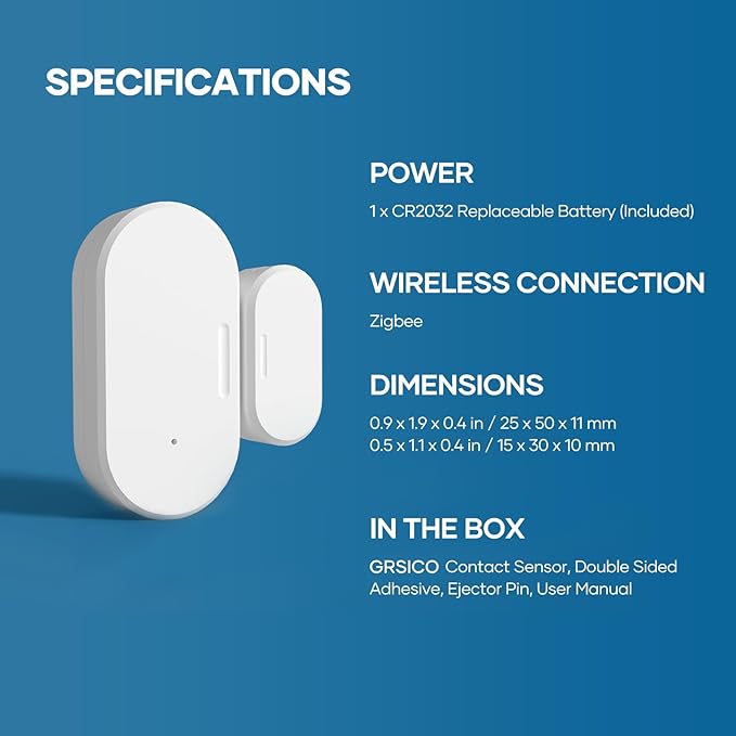 Zigbee Door Sensor 4 Pack, Mini Smart Door Sensor, Home Automation, Kid Safety, Compatible with SmartThings, Alexa, Home Assistant, Aeotec, Hubitat, Homey with Build-in Zigbee Hub, Hub Required