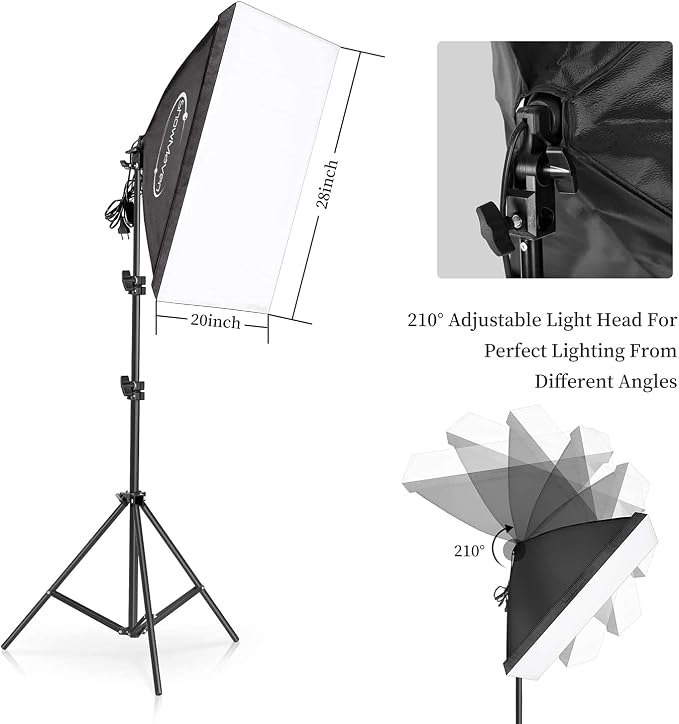 ShowMaven Softbox Lighting Kit Photography- Professional Continuous Light - Image 4