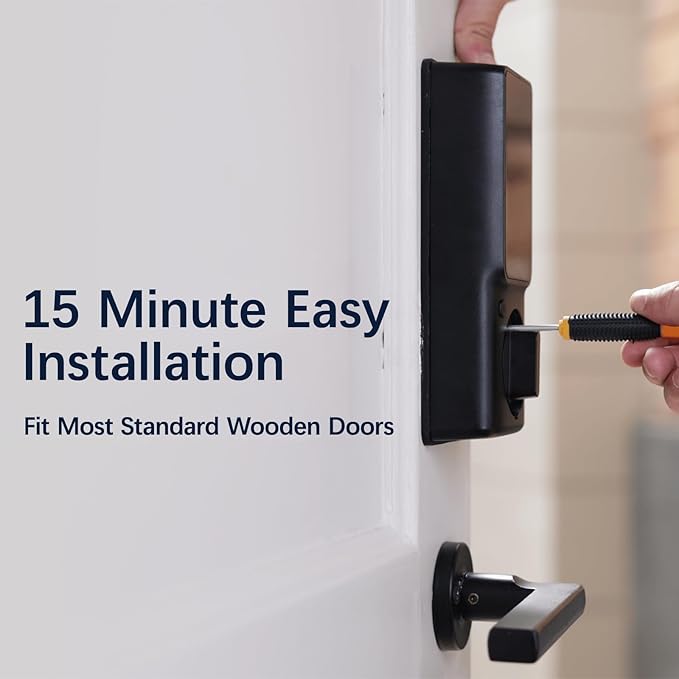 SMRTIPLX Video Smart Lock S398, 4-in-1 Camera + Video Doorbell + Fingerprint Keyless Door Lock + Indoor Display Monitor, Smart WiFi Deadbolt, App Remote Control, Easy Installation, Chime Included