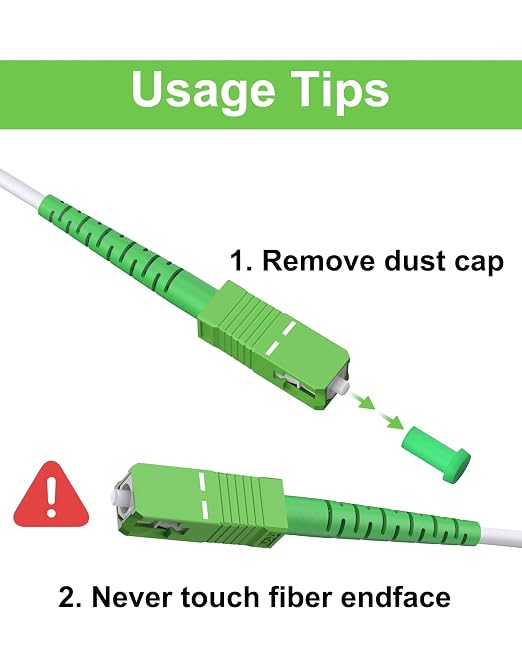 SC/APC to SC/APC Fiber Optic Internet Cable White 12M, Armored Single Mode - Image 6