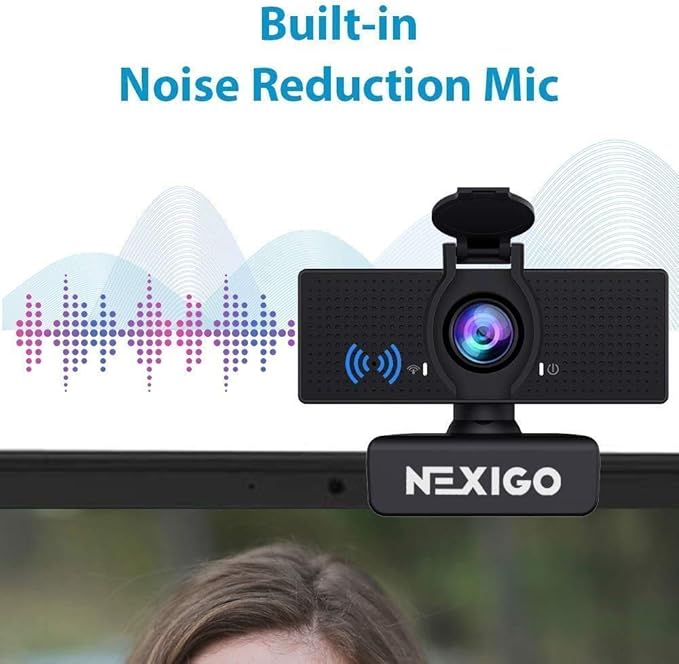 NexiGo N60 1080P Webcam with Microphone, Software Control & Privacy Cover, USB HD Computer Web Camera, Plug and Play, for Zoom/Skype/Teams, Conferencing and Video Calling