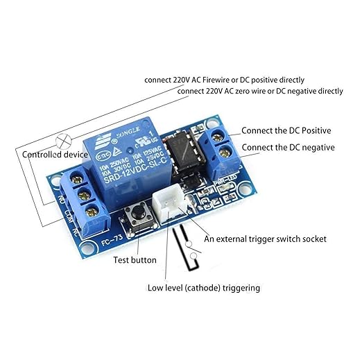 hiBCTR 4-Pack SPST Bistable Relay Module 12VDC with Latching Control for Industrial Automation Circuits