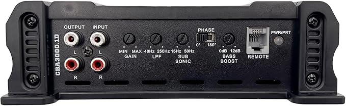 Orion Cobalt CBA3000.1D Monoblock 1-Channel Class D Amplifier for Car Subwoofer, 3000W, 1/2/4 Ohm Stable, Adjustable Low Pass & Subsonic Filter with Bass Boost, MOSFET Power Supply, Bass Knob Included