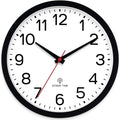 AKCISOT Atomic 14 Inch Wall Clock Analog Clocks for Indoor Kitchen, Battery Operated Clock for Bedroom Office Classroom Living Room(Black)