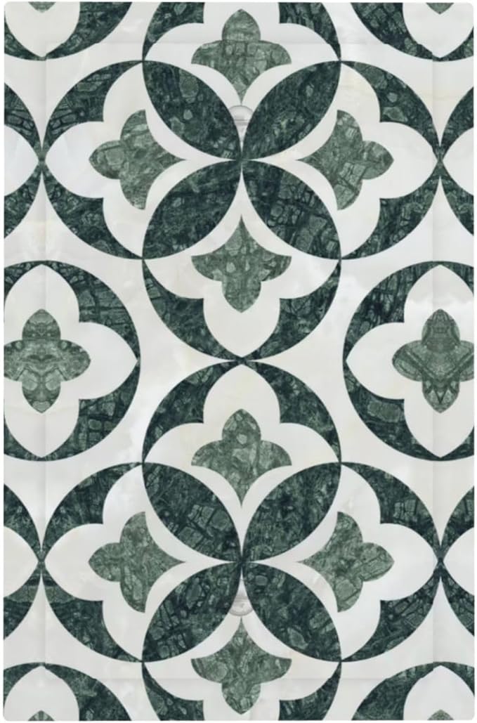 Bvtewkhz Green Luxury Modern Cubic Marble No Device Single Blank Decorative Light Switch Covers Electrical Faceplate Switch Plates for Bathroom Kitchen Home