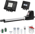TOPENS AT6131 Single Swing Gate Opener Medium Duty Automatic Gate Motor for Single Swing Gates Up to 18ft, Electric Driveway Gate Operator AC Powered with Remote Control Kit Solar Compatible