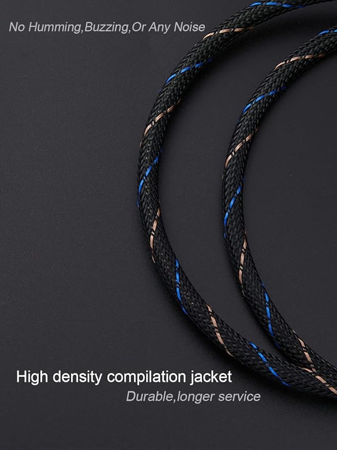 JORZOR Audiophile RCA to 2RCA Subwoofer Cable,1 RCA Male to 2 RCA Male Audio Cable RCA Y-Adapter,Oxygen-Free Copper,Nylon Braided Jacket (5M(16.5FT)) (RANHANG1)