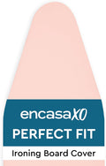 Encasa XO Ironing Board Cover and Pad 54"x15" - 4mm Felt Large Iron Board Cover with Padding - Heat Resistant, Stain-Safe Dye, Non Slip Elastic Bungee Cord Tightening Iron Table Cover Powder Pink