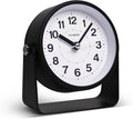 TIMESS Analog Alarm Clock, Silent Non-Ticking Quartz Movement, Battery-Operated with Snooze & On-Demand Light, Easy to Set Gentle Wake Bedside Desk Clock, Ideal for Home, Travel, Office (Black)