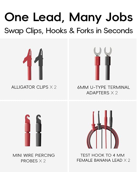 25-Piece Silicone Multimeter Test Lead & Back Probe Kit - Image 5