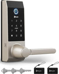 Smart Lock Doorbell Fingerprint Smart Door Lock Deadbolt for Homeowners or Parents Door Lock with Camera and Door Handle for Renters, Keyless Entry Door Lock for Front Door (Contour Bronze)