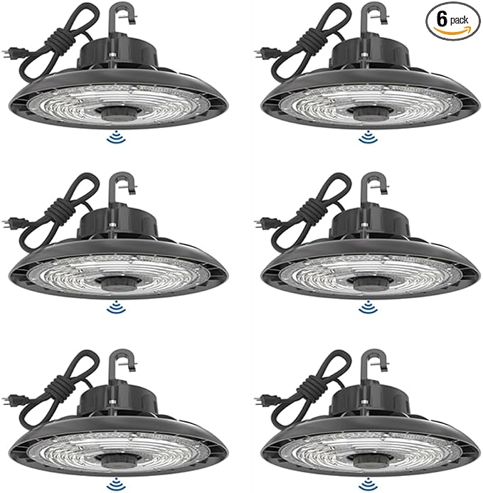 HYPERLITE 150W Smart High Bay LED Shop Lights 6pack, 140LM/W 5000K LED High Bay by HYPERLITE