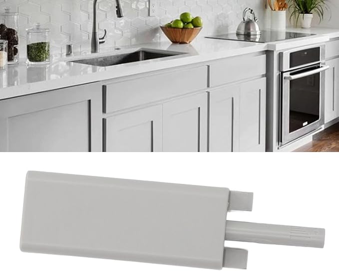 Brrnoo Push Open Door Latch, Magnetic Cabinet Push Open Latch, Smart Automatic Electric Magnetic Push Door Opener for Cabinet Drawers Cupboards 3.9in, 5.3in(Light Grey)