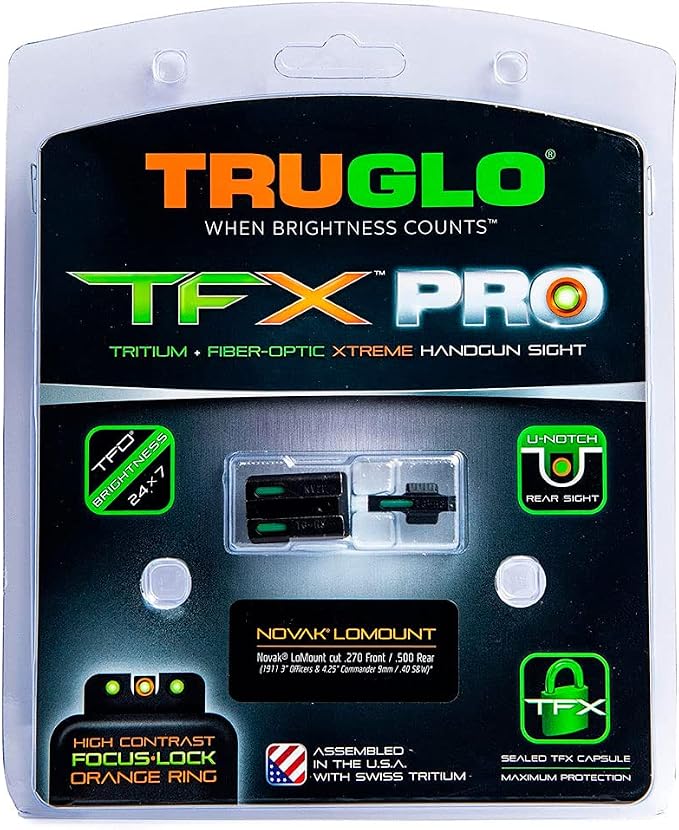 Truglo TFX PRO Handgun Sight, Glowing Shock Proof Tritium and Fiber Optic Night - Image 4