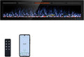 72" WiFi Electric Fireplace, Recessed and Wall Mounted Fireplace Heater, 13 Flame & Fuel Bed Colors, 5 Brightness, Thermostat, Timer, App and Remote Control, 750/1500W