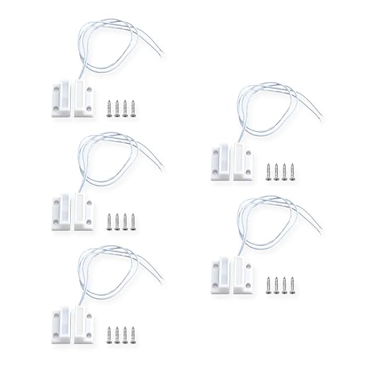 VictorsHome Magnetic Reed Switch NC Surface Mount Wired Door Window Contact Sensor with Adhesive Paper for Home Security and Burglar Alarm Systems MC-38 5pcs