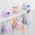 Yocice 6Pack Rotatable Cord Organizer,Spring Cable Clips Desk Cable Management Cord Holder Adhesive Phone Charger Cord Clips for Home Office Car Wall Nightstand Accessories, Multicolor