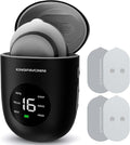KingPavonini Wireless TENS Unit, Muscle Stimulator for Pain Relief, Portable Rechargeable TENS EMS Machine, LED Screen, Remote, Dual Channel 6 Modes 16 Intensity Massager, Charging Case (Black)