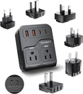 TREVOLTY 2000W Voltage Converter US to Europe, 220V to 110V Converter for Hair Dryer, 7-in-1 European Travel Plug Adapter with 3AC/2USB-A/2USB-C (PD20W), Travel Essentials with US/JP/FR/DE/UK/AU/EU